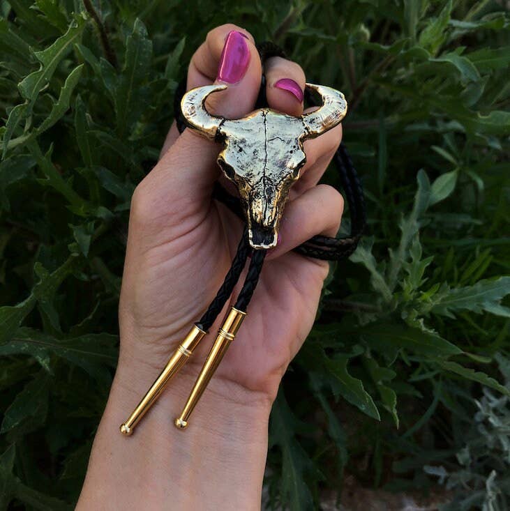 Bull Skull Bolo Tie