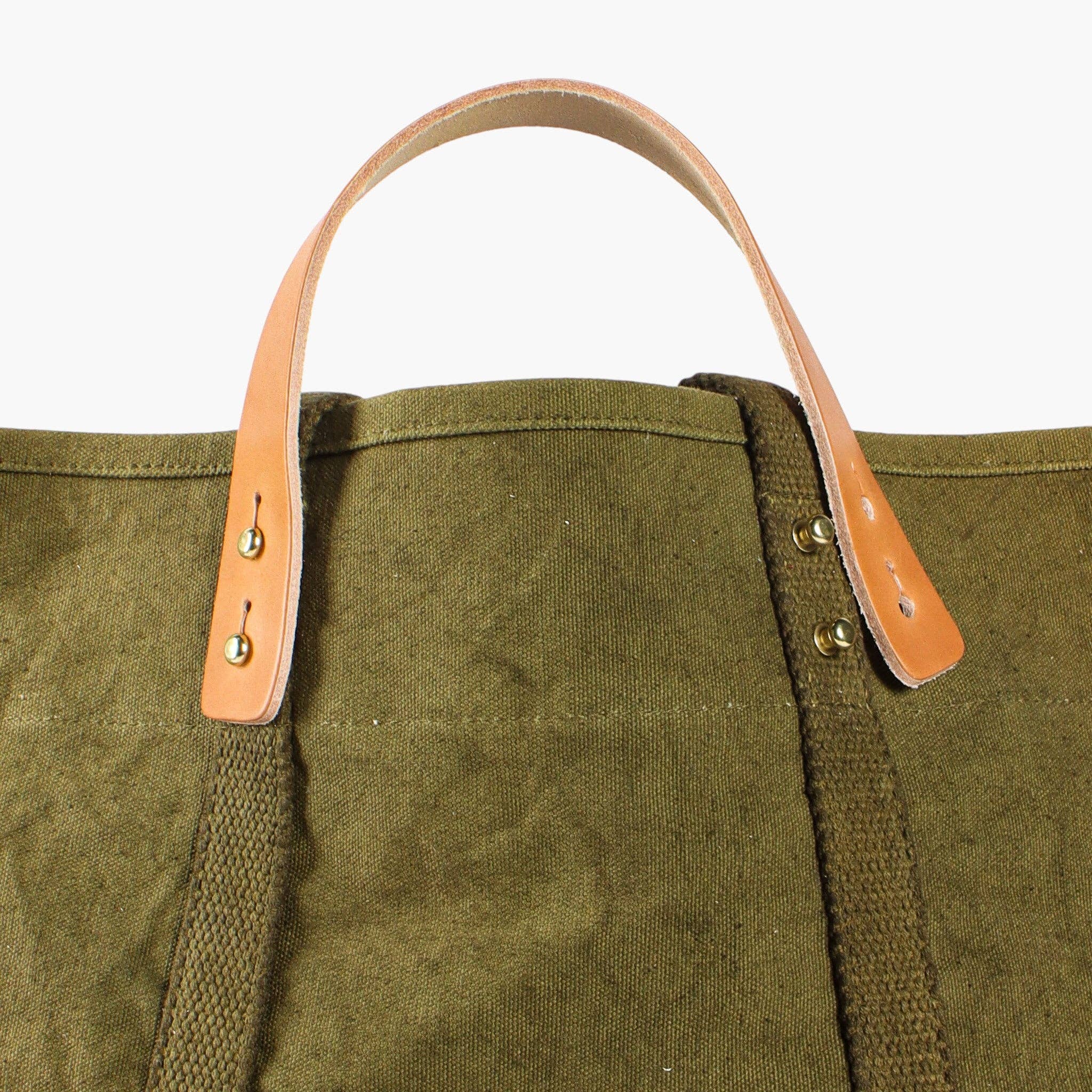 IMMODEST COTTON- Large East West Tote | Olive