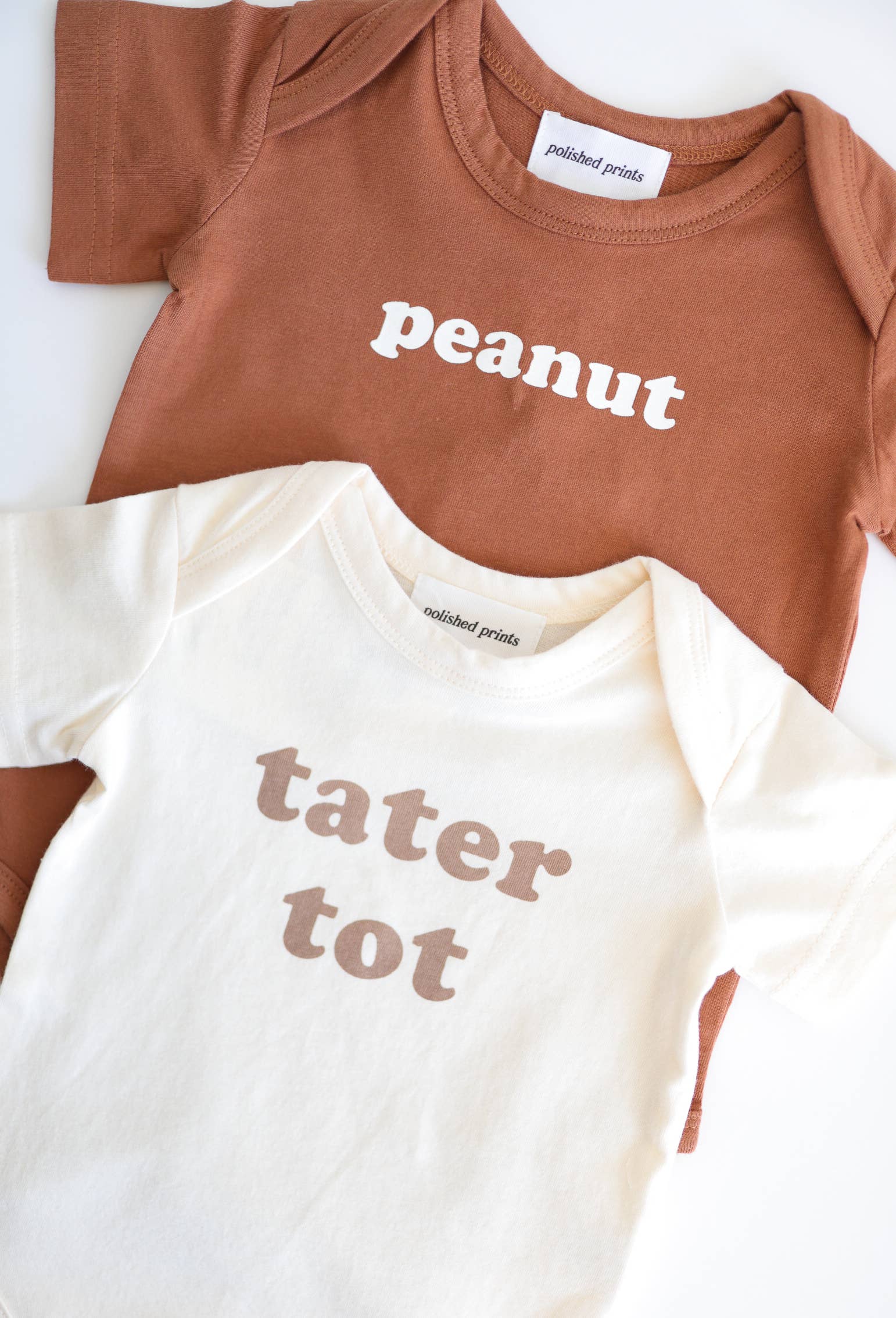 Peanut, Brown baby bodysuit, baby clothing, baby boy clothes