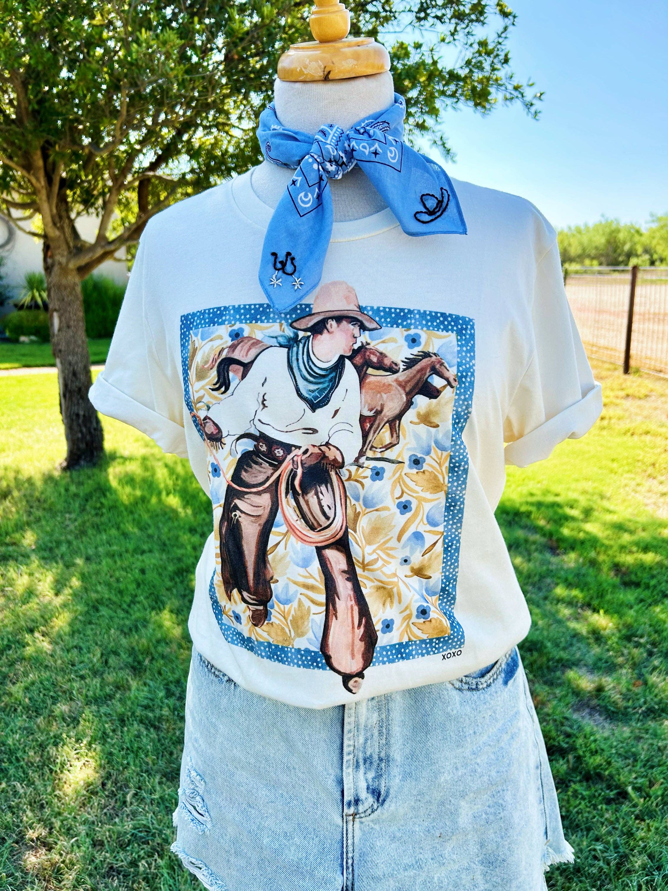 Pradera- Embroidered Big Bend Bandana