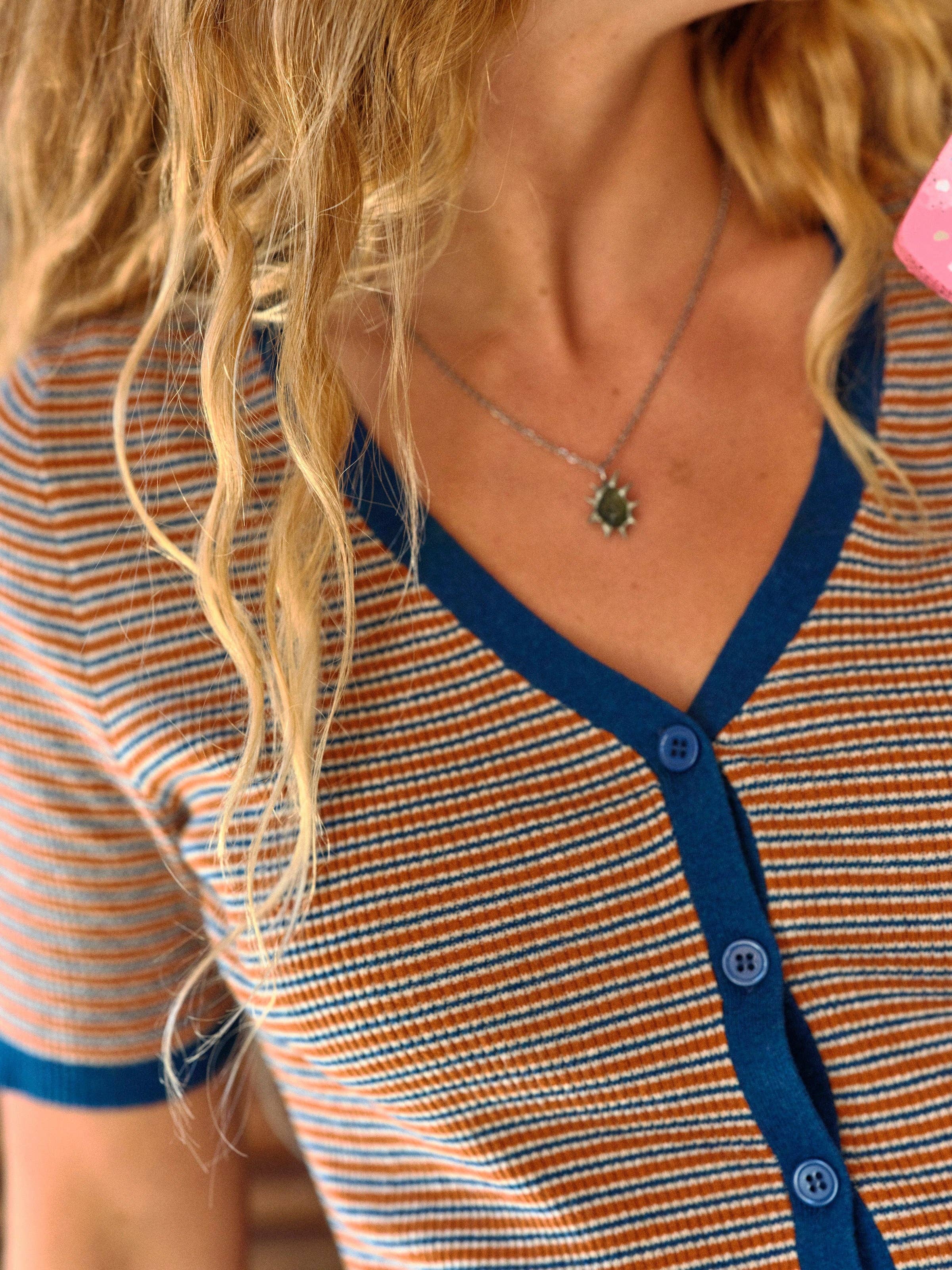 Mollusk- Margot Tee in Blue Earth Stripe