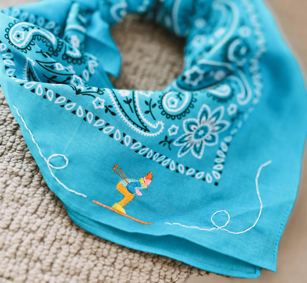 Embroidered skier bandana | skiing accessories | apres ski