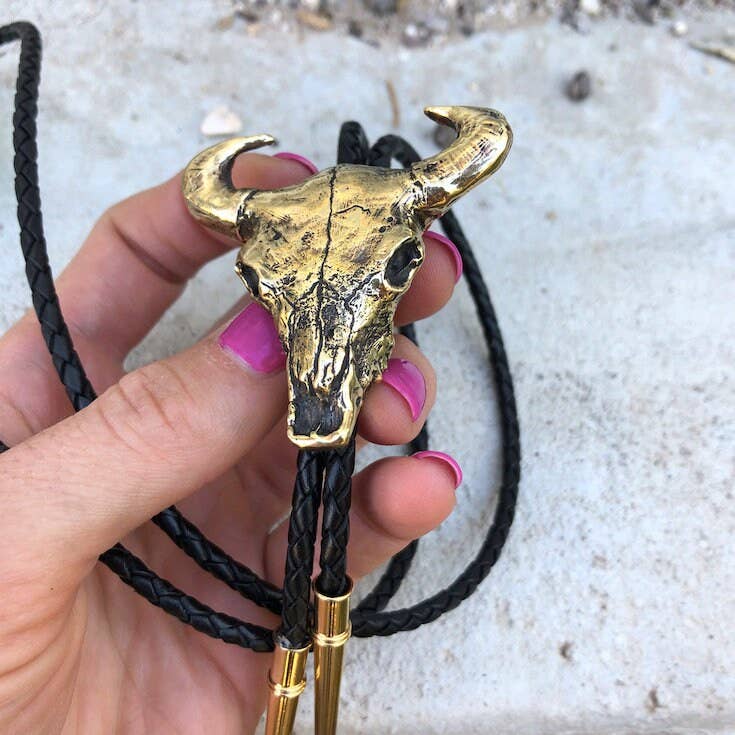 Bull Skull Bolo Tie