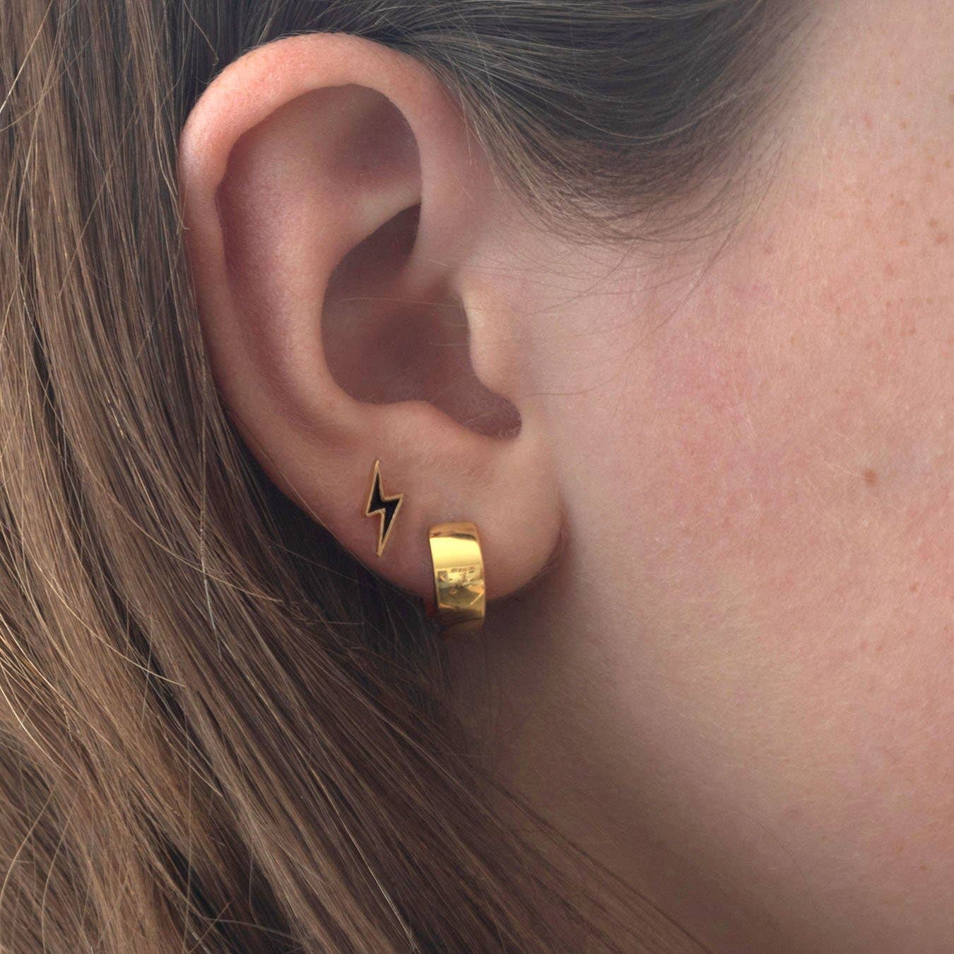 Wide Hinged Huggie Hoop Earrings 18K Gold Vermeil | Sterling Silver 12mm Hoops Hinge Closure Nickel Free Hypoallergenic Ships from CA