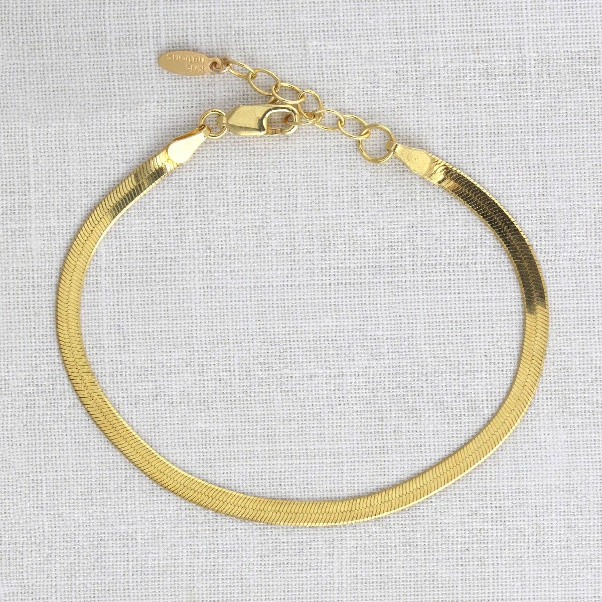 Herringbone Chain Bracelet 18K Gold Vermeil | Sterling Silver 6-7.5 Inches Lobster Clasp Nickel Free Ships from CA