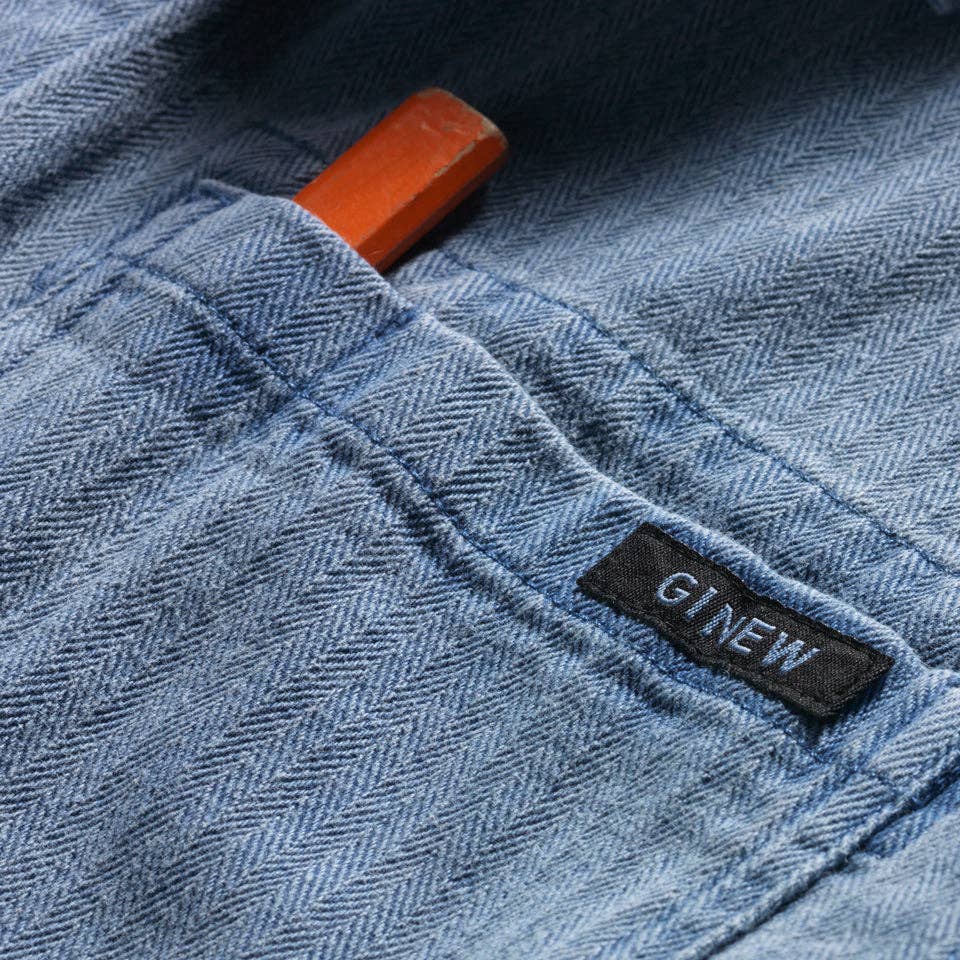 GINEW-Barn Jacket Indigo Herringbone