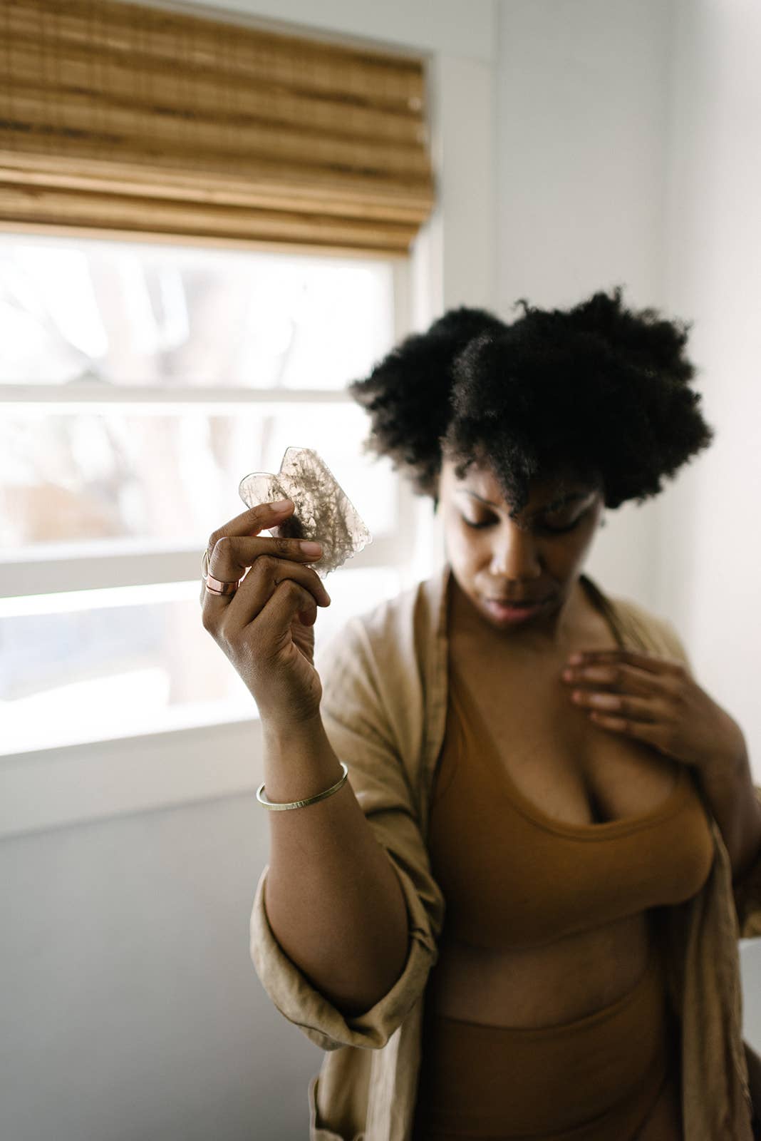 GUA SHA SMOKEY QUARTZ FACIAL MASSAGE TOOL