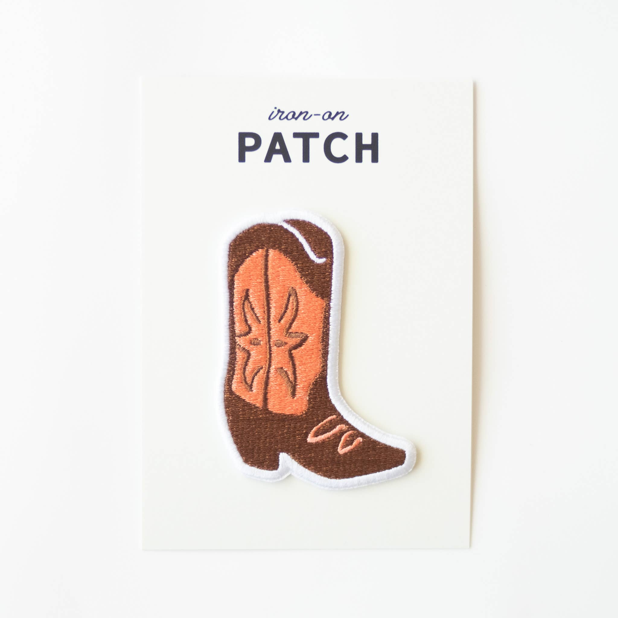 Cowgirl Boot Embroidered Iron on Patch
