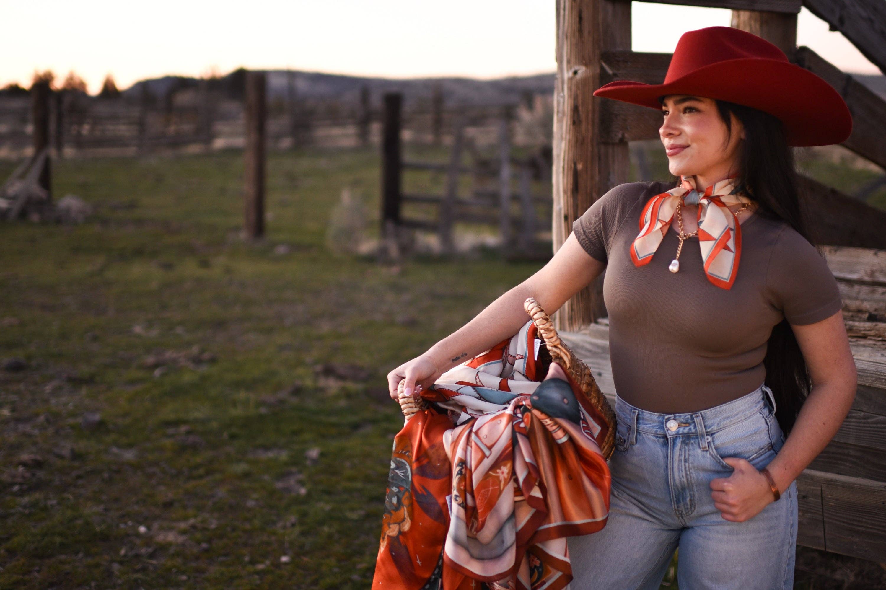Americana Stars Wild Rag Western Silk Scarf
