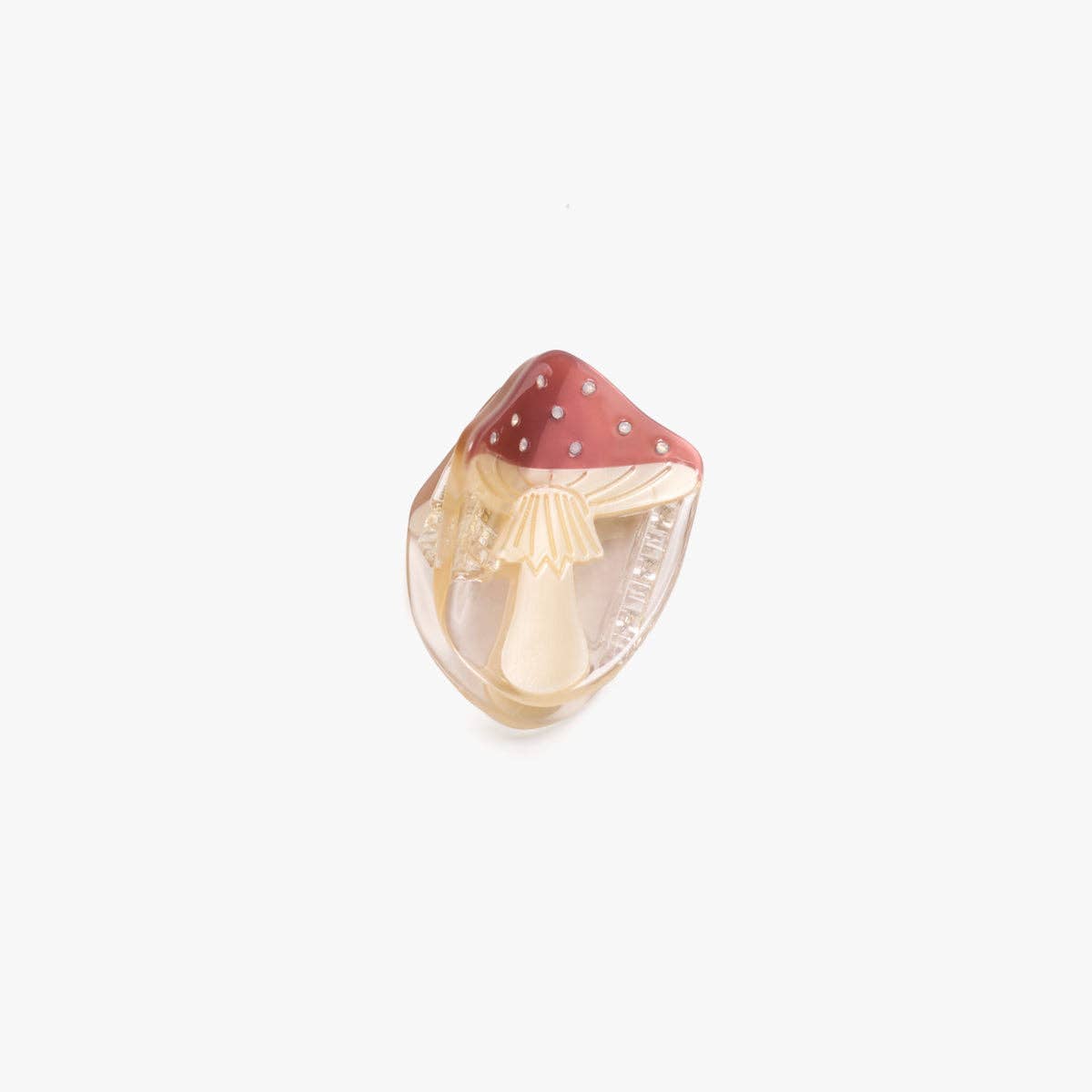 Mushroom Mini Acetate Hair Claw Clip With Rhinestones