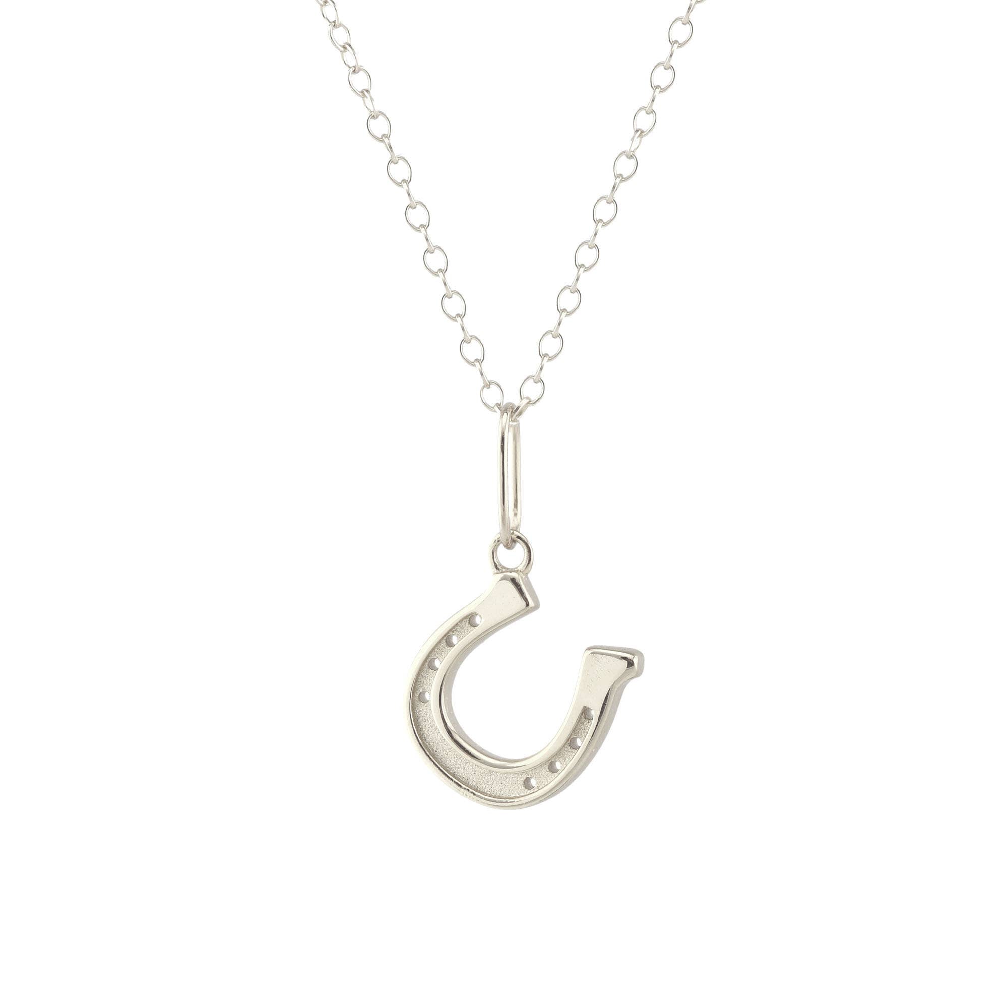 Horseshoe Charm Necklace 18K Gold Vermeil | Sterling Silver Charm Gold Filled | Sterling Silver Chain 16-18 Inches Nickel Free Ships from CA