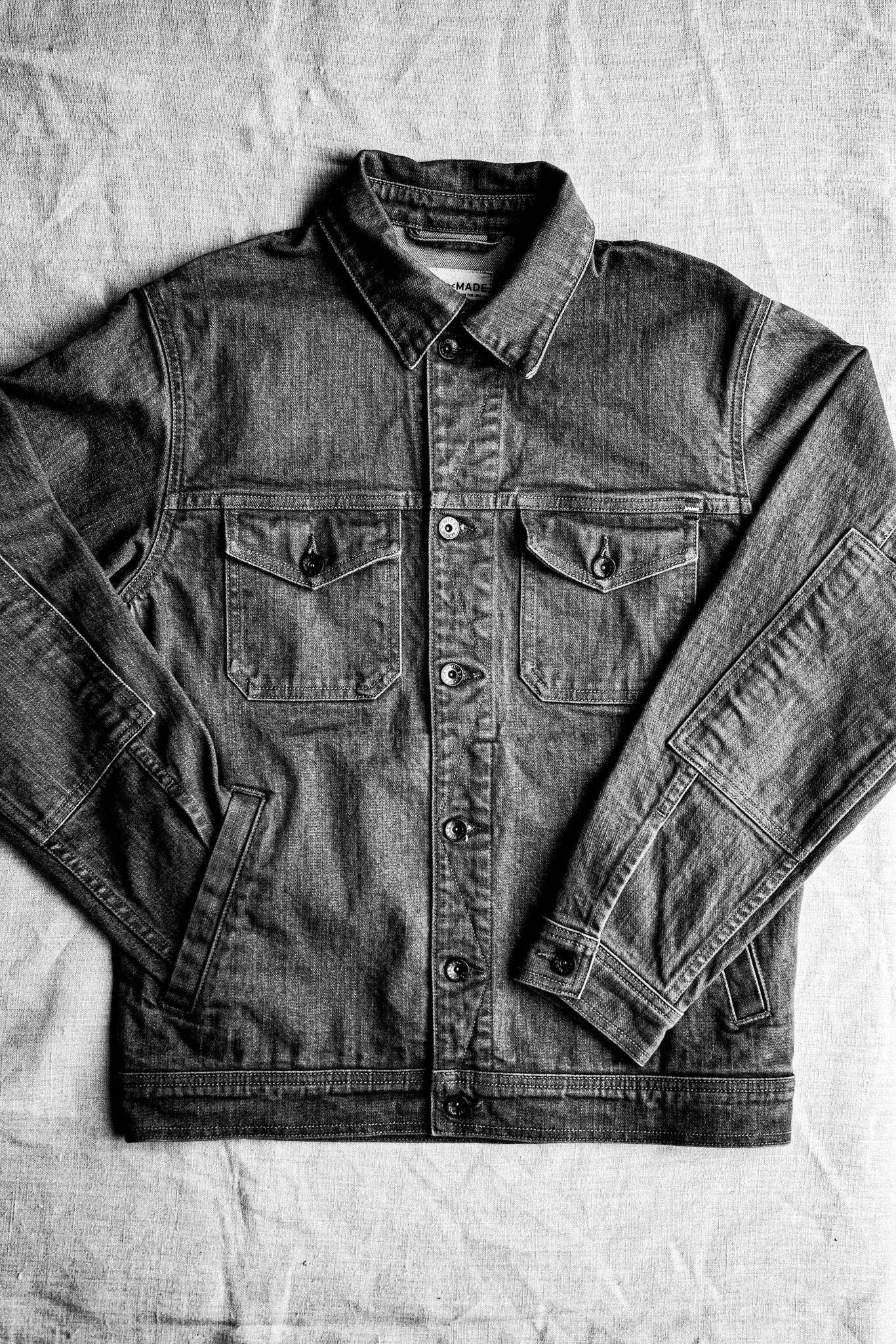 Artcher Jacket | 14oz Broken Twill Denim in Black Stone