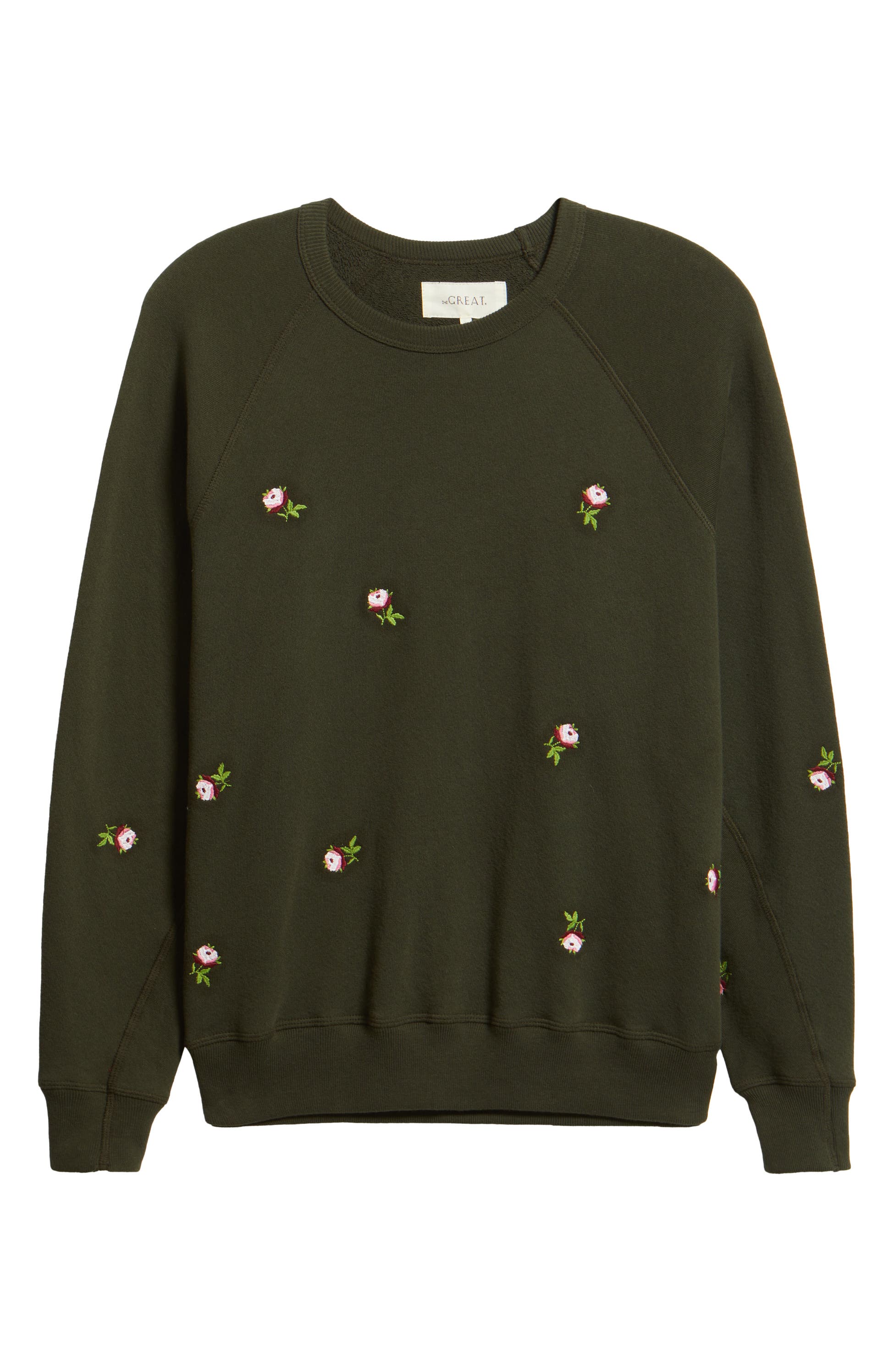 The Great - The College Sweatshirt w/ Embroidered Roses