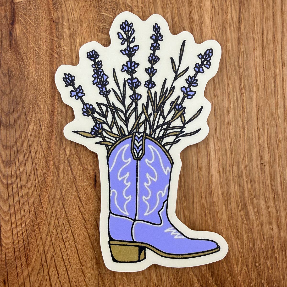 Lavender Flower Boot 4 Inch Matte Vinyl Sticker