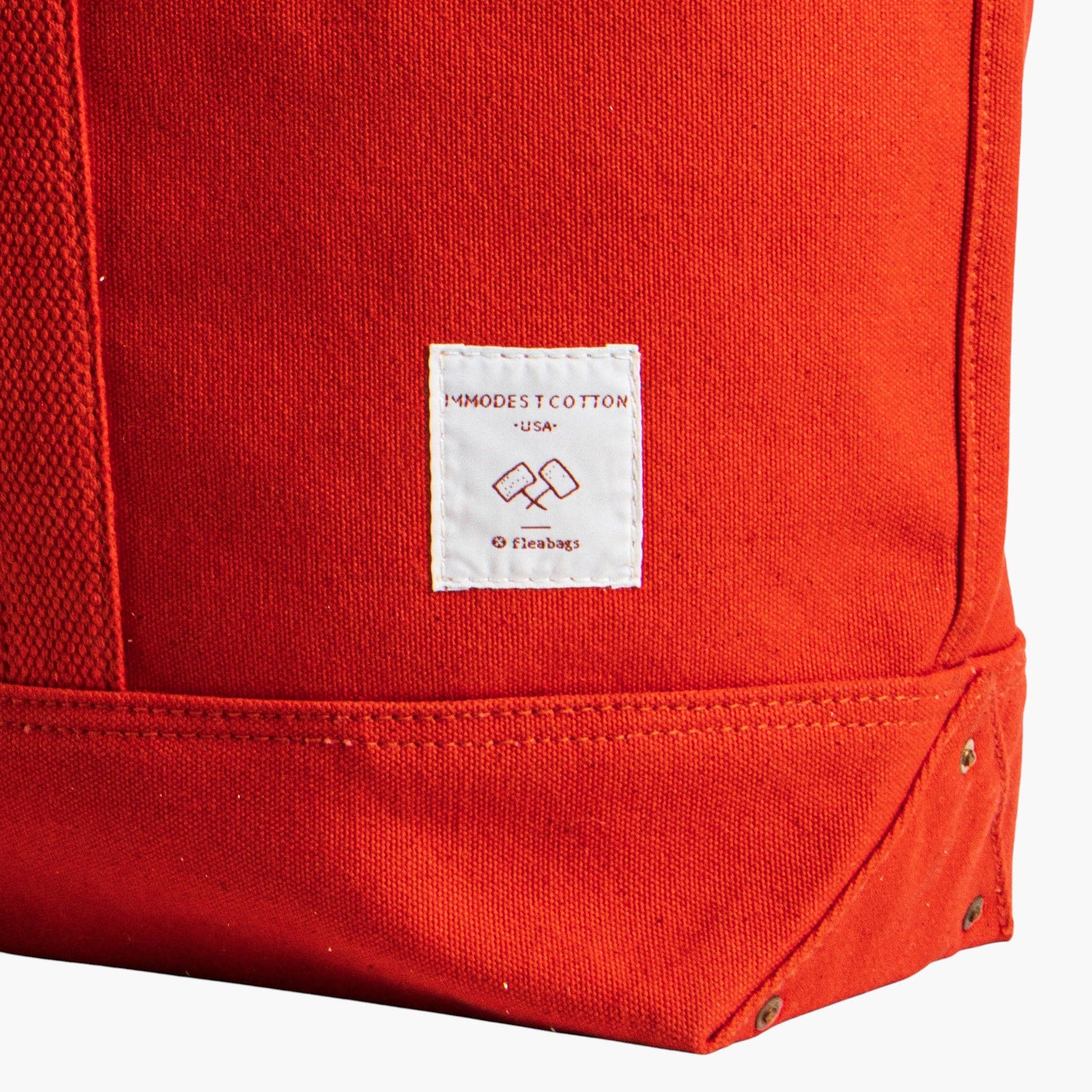 IMMODEST COTTON- Large East West Tote | Persimmon
