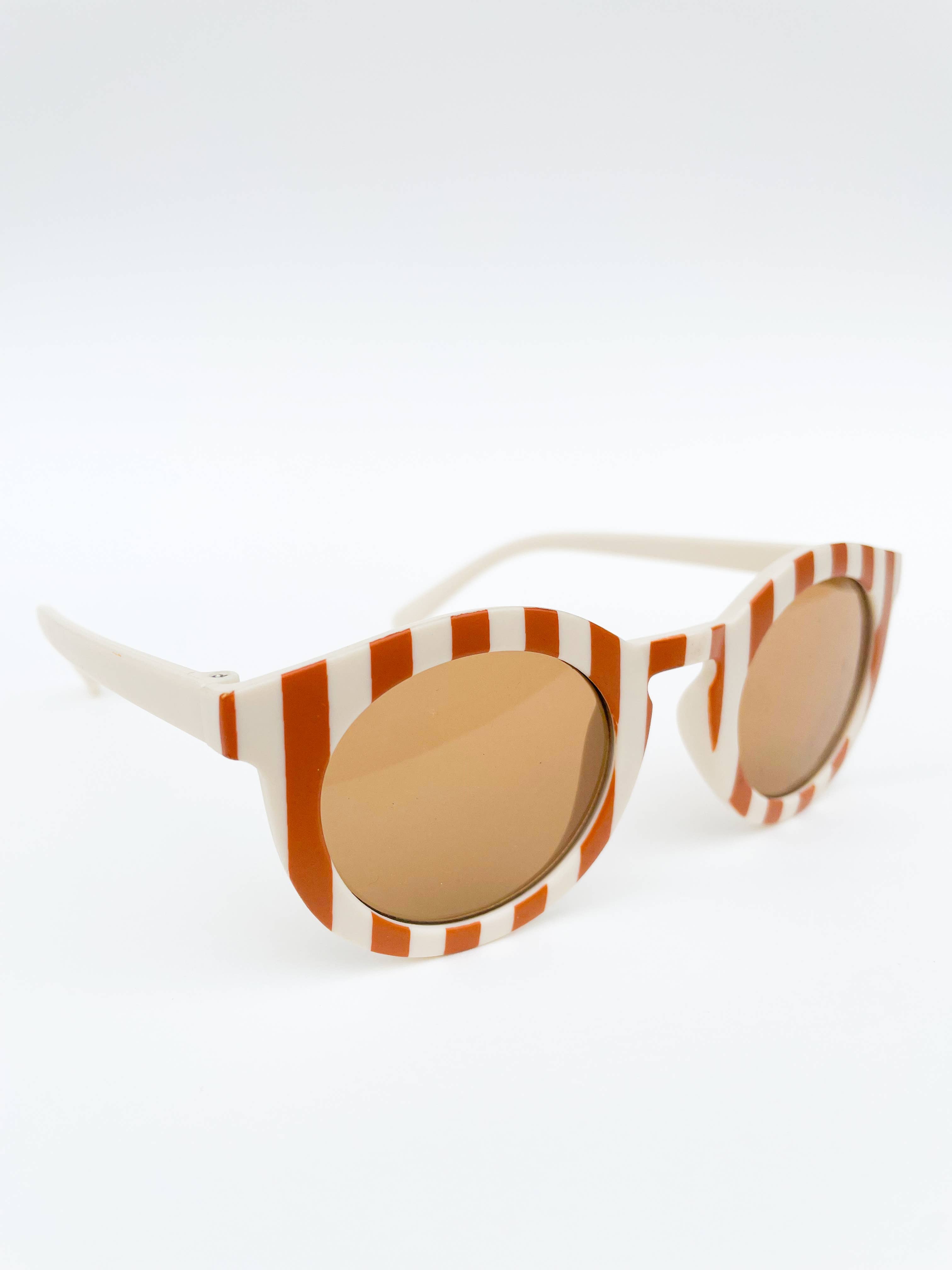 Cabana Cream & Tan Stripe Kids Toddler Sunglasses