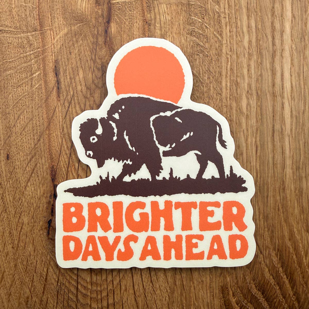 Brighter Days Ahead Bison 4 Inch Matte Vinyl Sticker