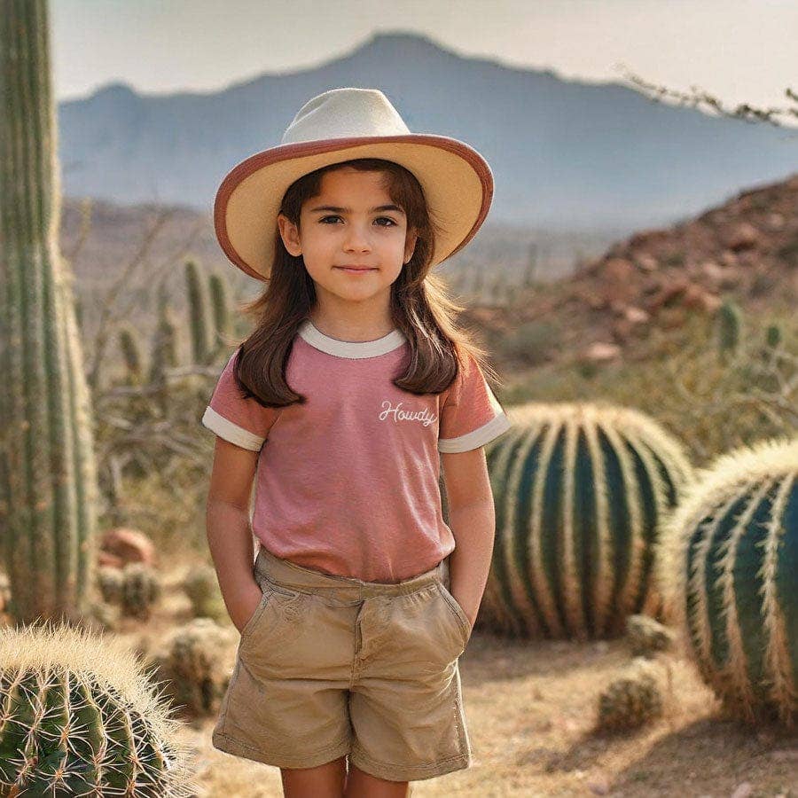 Howdy Vintage Ringer (Youth) | Pink