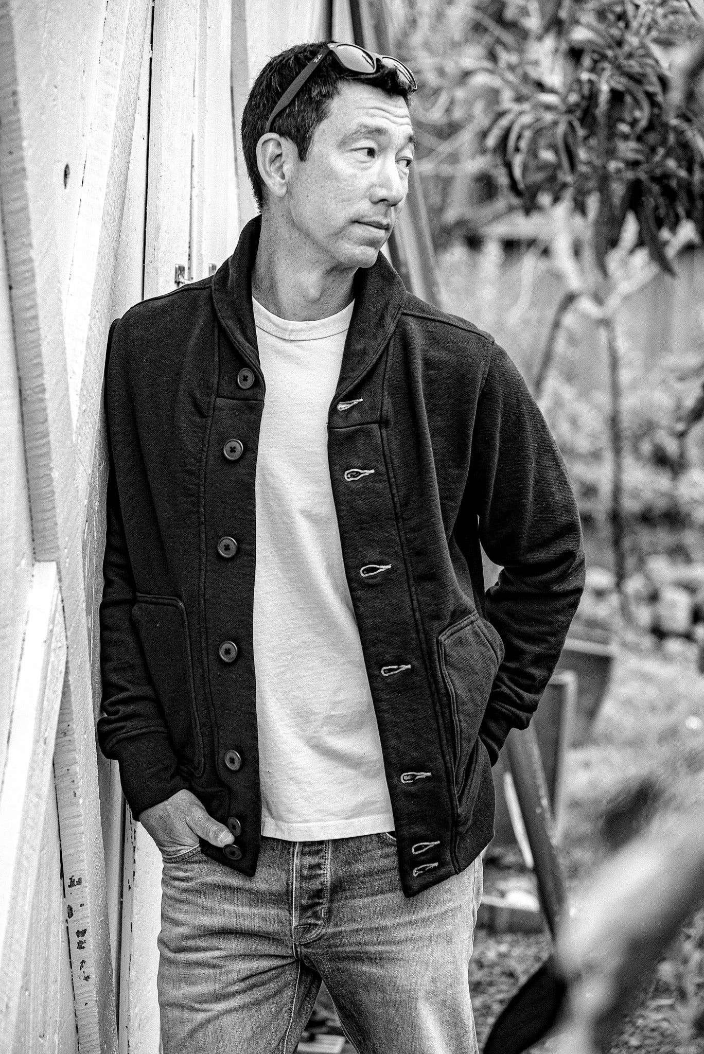 Men's Bodega Shawl Cardigan | 14oz 100% Cotton French Terry - Natural