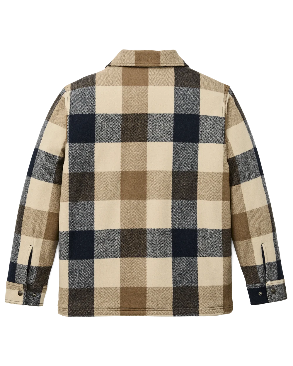 Spokane Insulated Jac-Shirt in Cream/Navy Plaid
