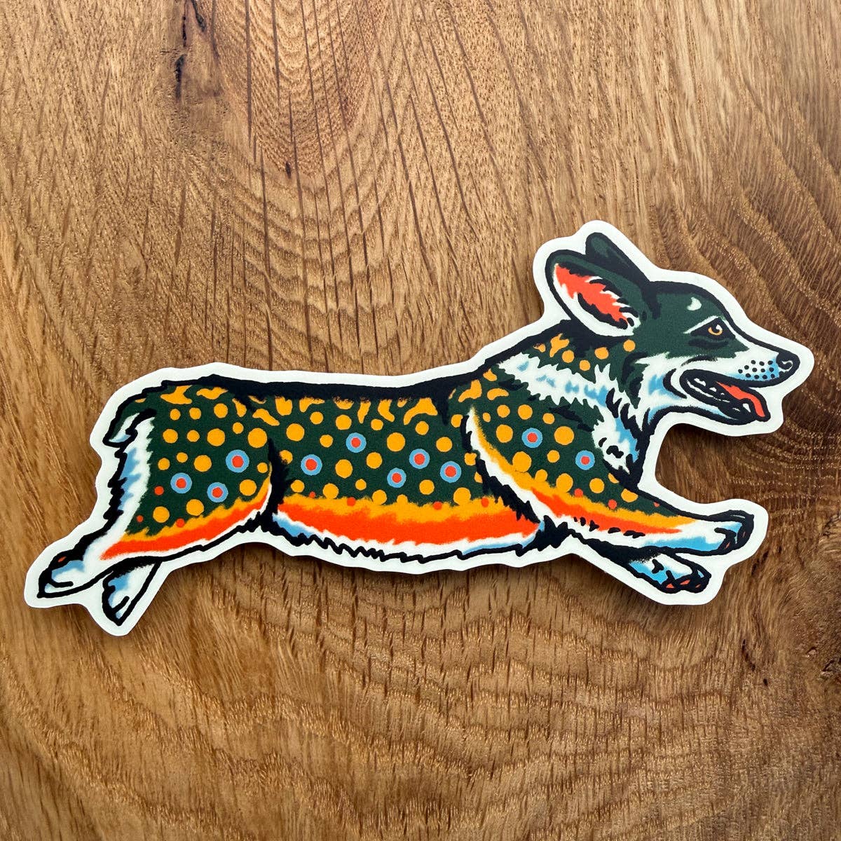 Corgi Brook Trout 4 Inch Matte Vinyl Sticker