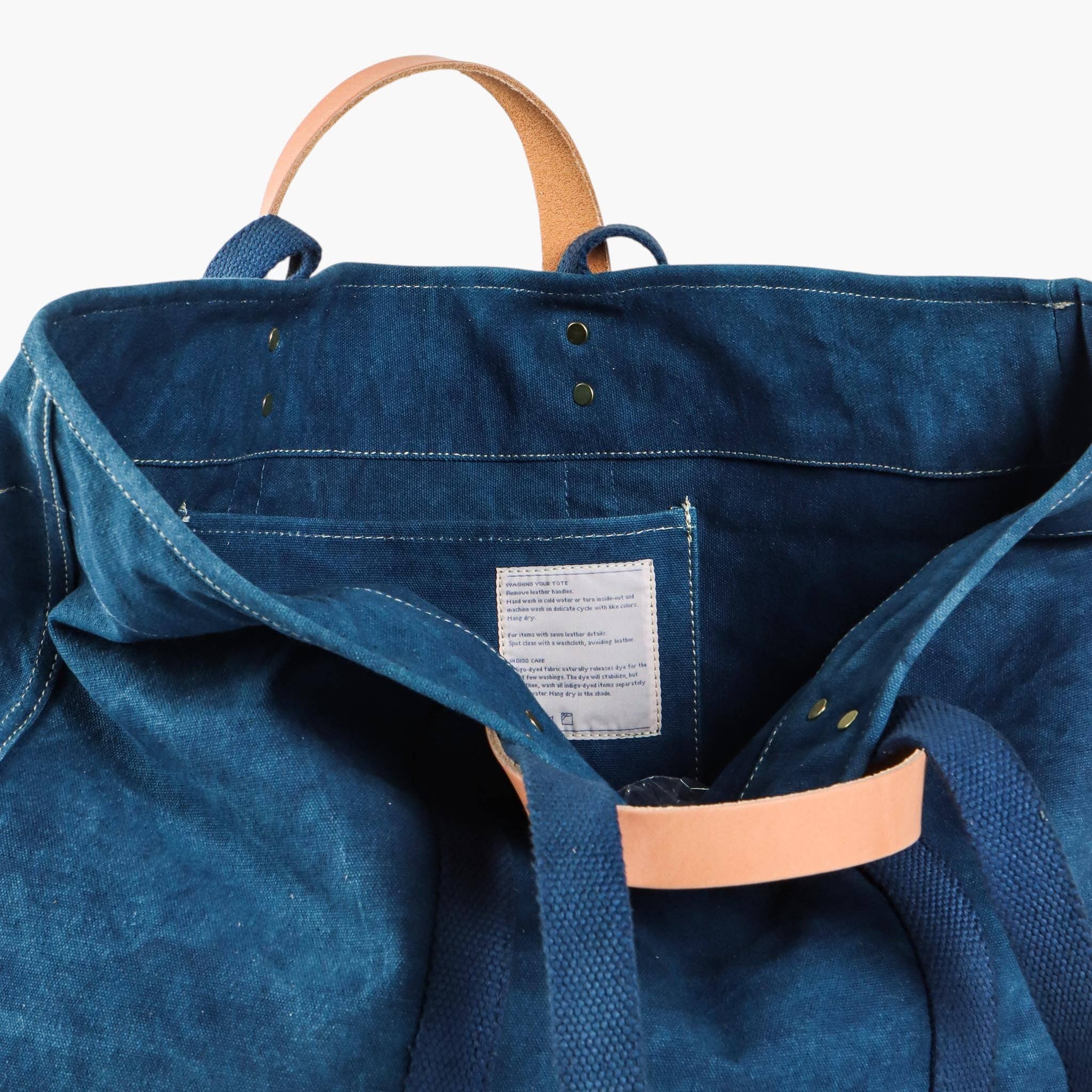 IMMODEST COTTON- Large East West Tote | Indigo