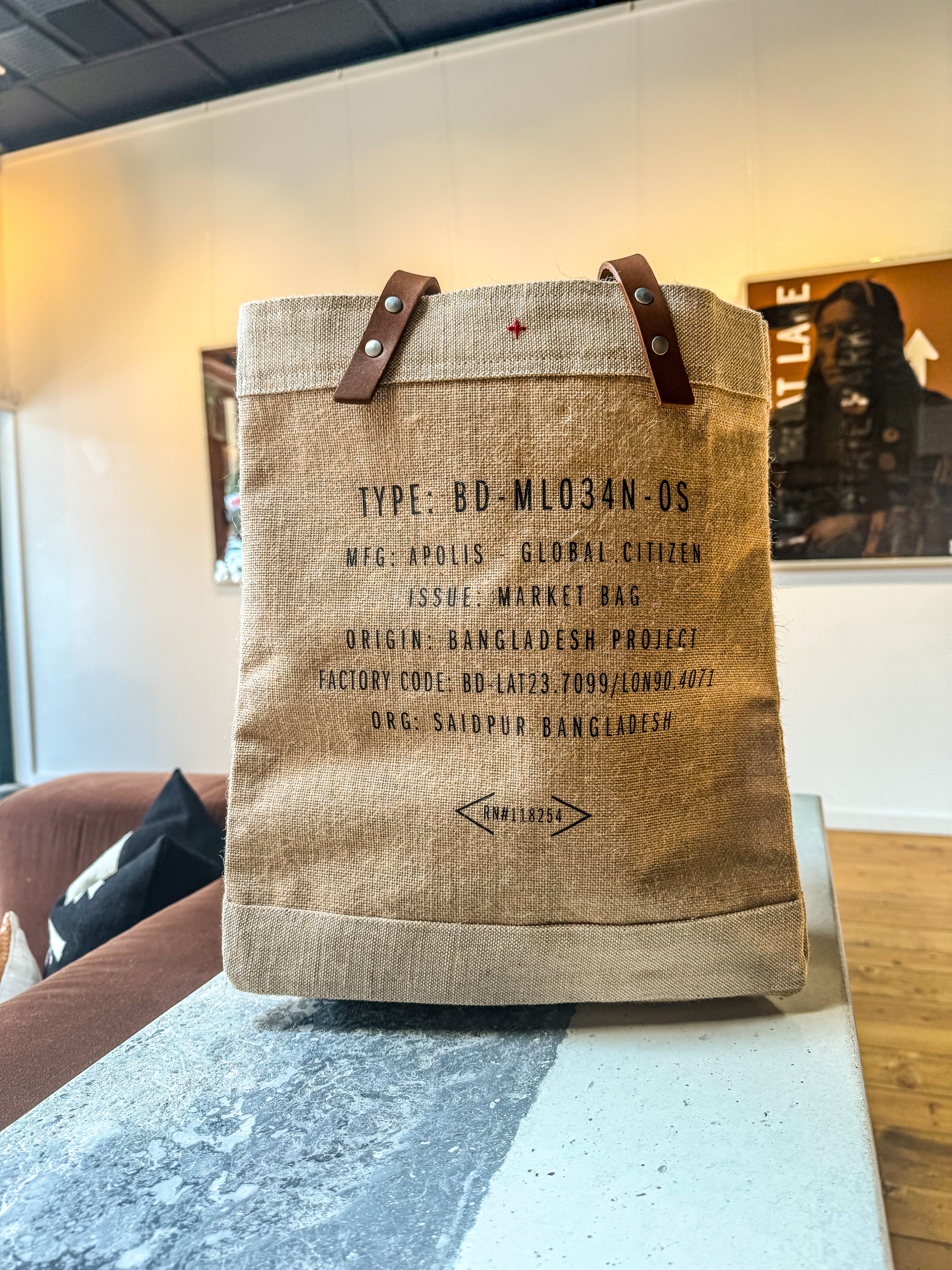 The Westerly Burlap North South Tote