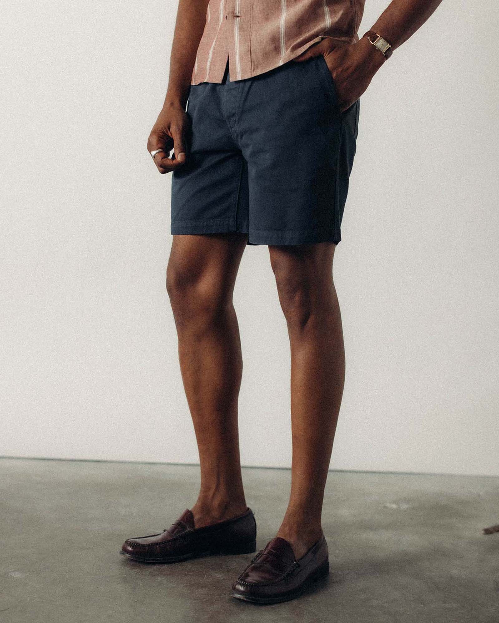 The Apres Short in Organic Dark Navy Foundation Twill