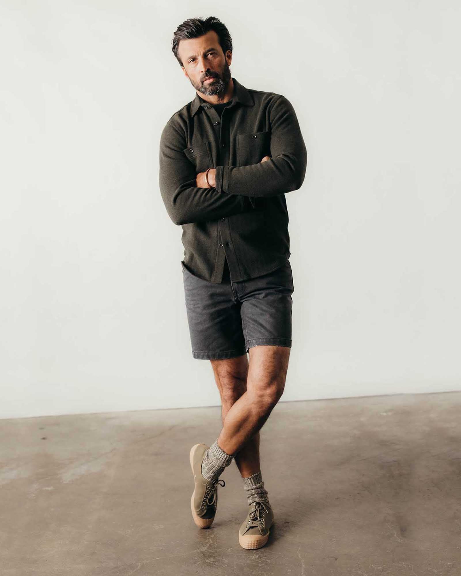 The Camp Short in Coal Chipped Canvas