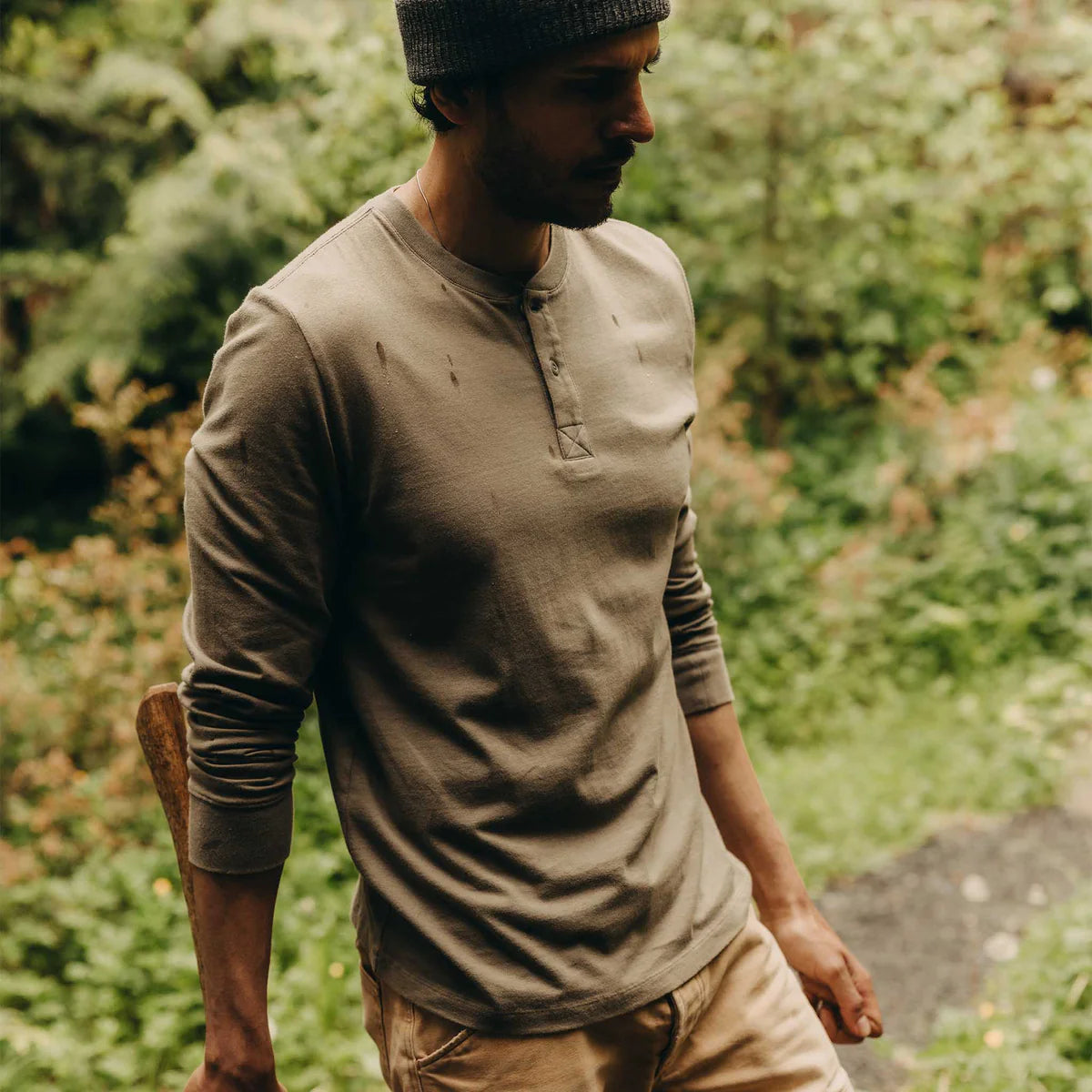 The Organic Cotton Henley in Heather Oat (Copy)