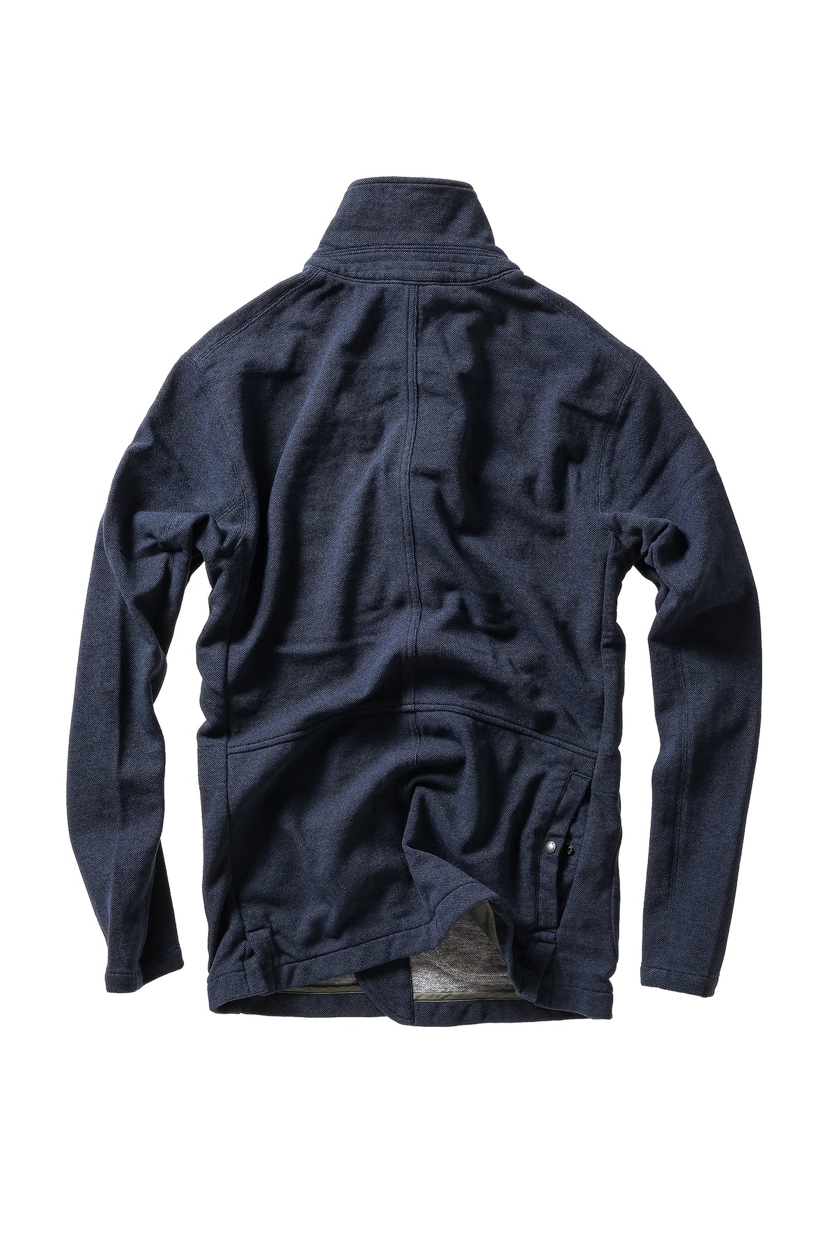 Relwen Pique Trap Blazer in Navy Heather — back view