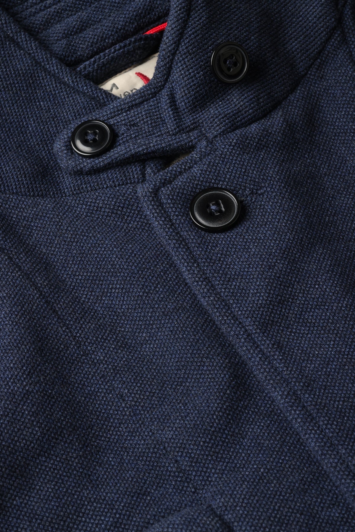 Relwen Pique Trap Blazer in Navy Heather — detail view
