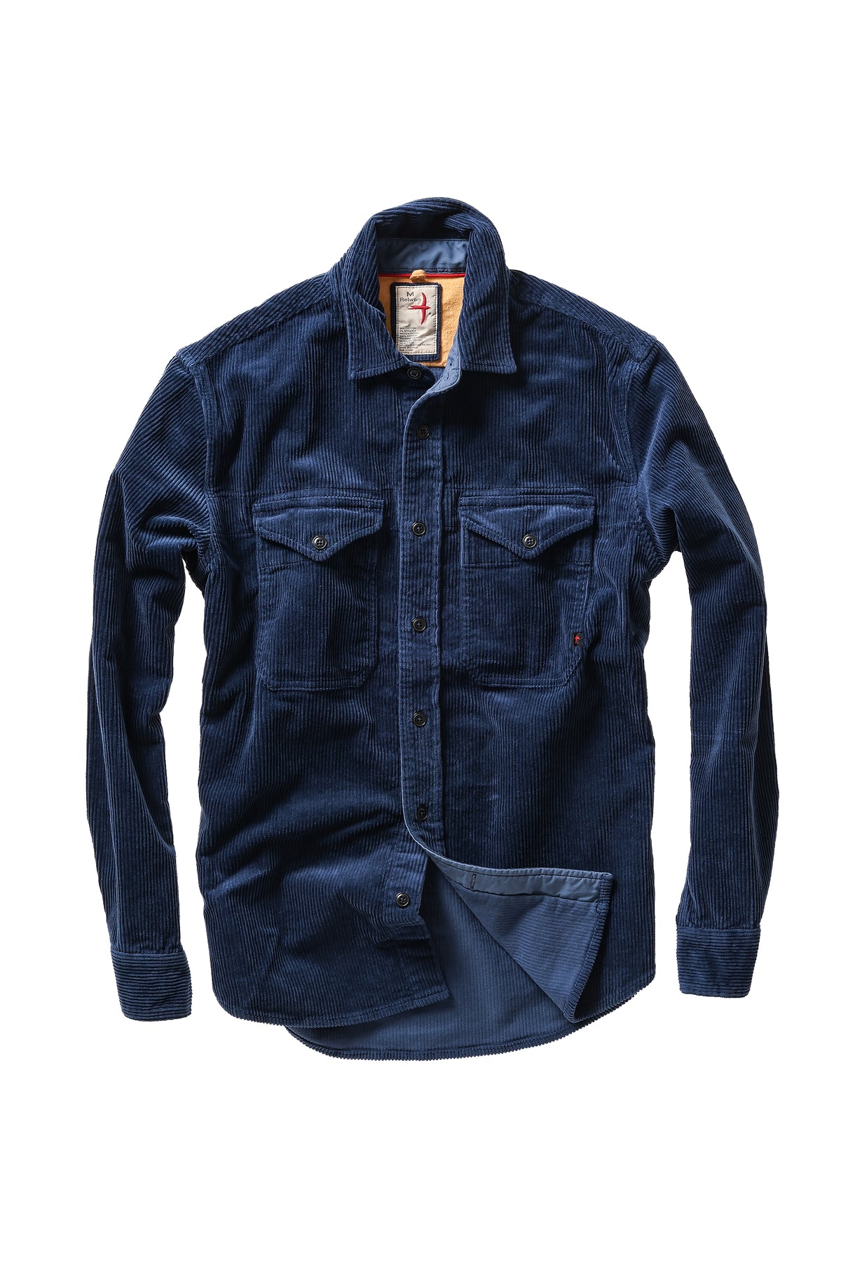 Relwen Cord Workshirt in Admiral Blue — front view