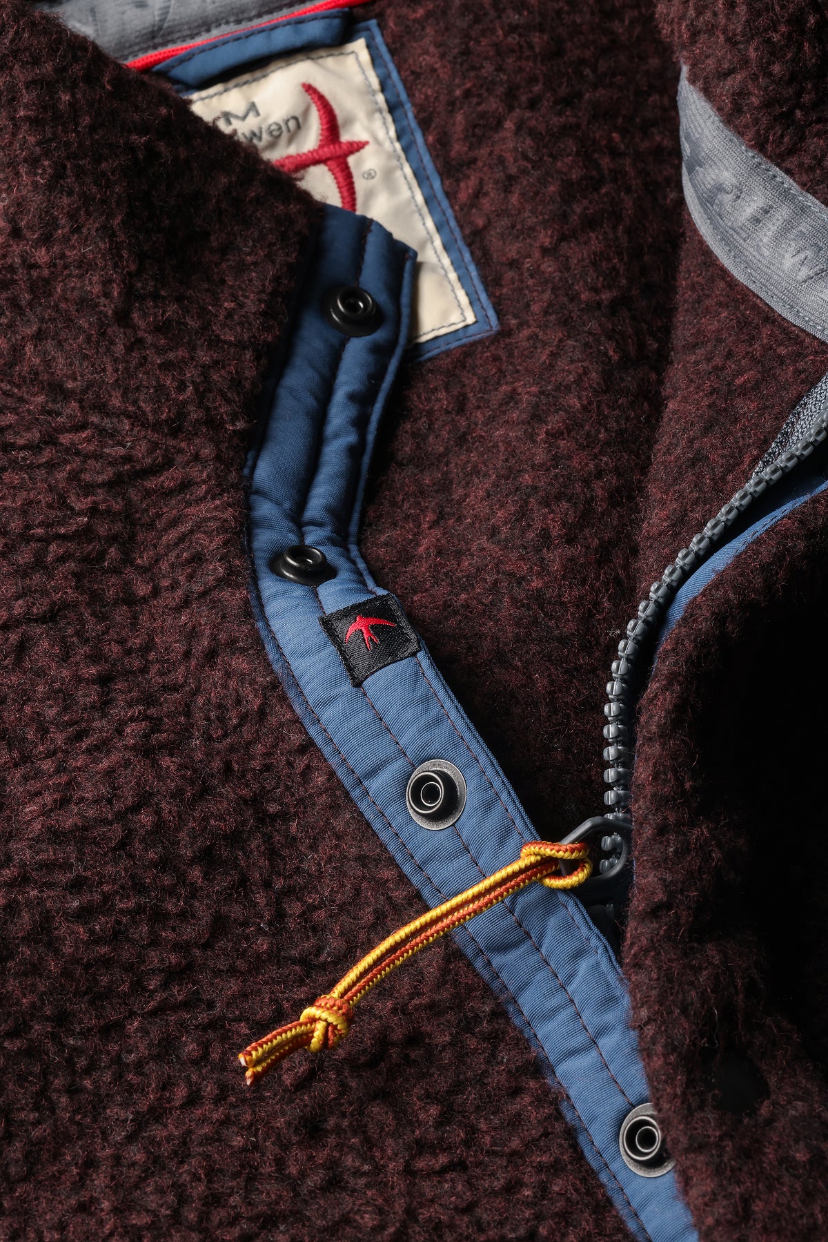 Relwen Wooly Shag Snap-Zip in Blackberry Marl — detail view