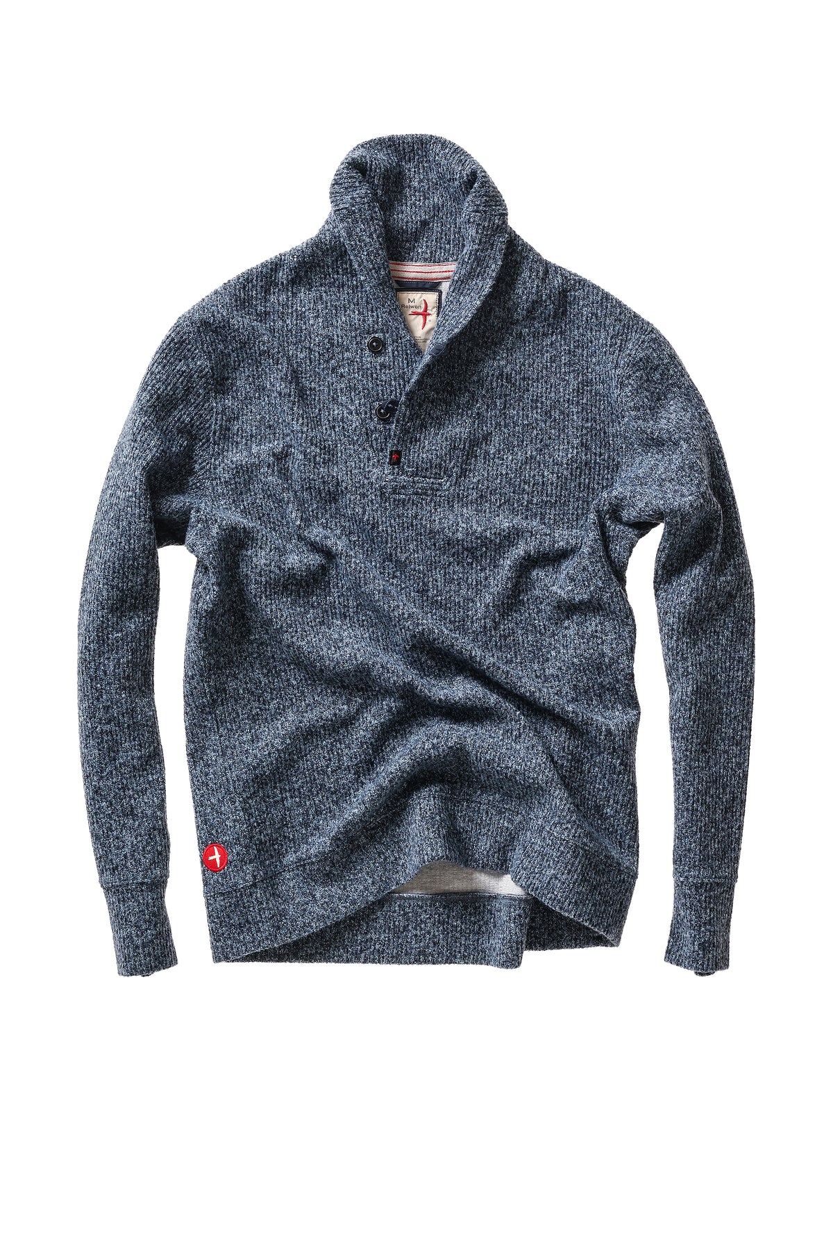Relwen Ridge Twist Shawl in Dark Blue Marl — front view