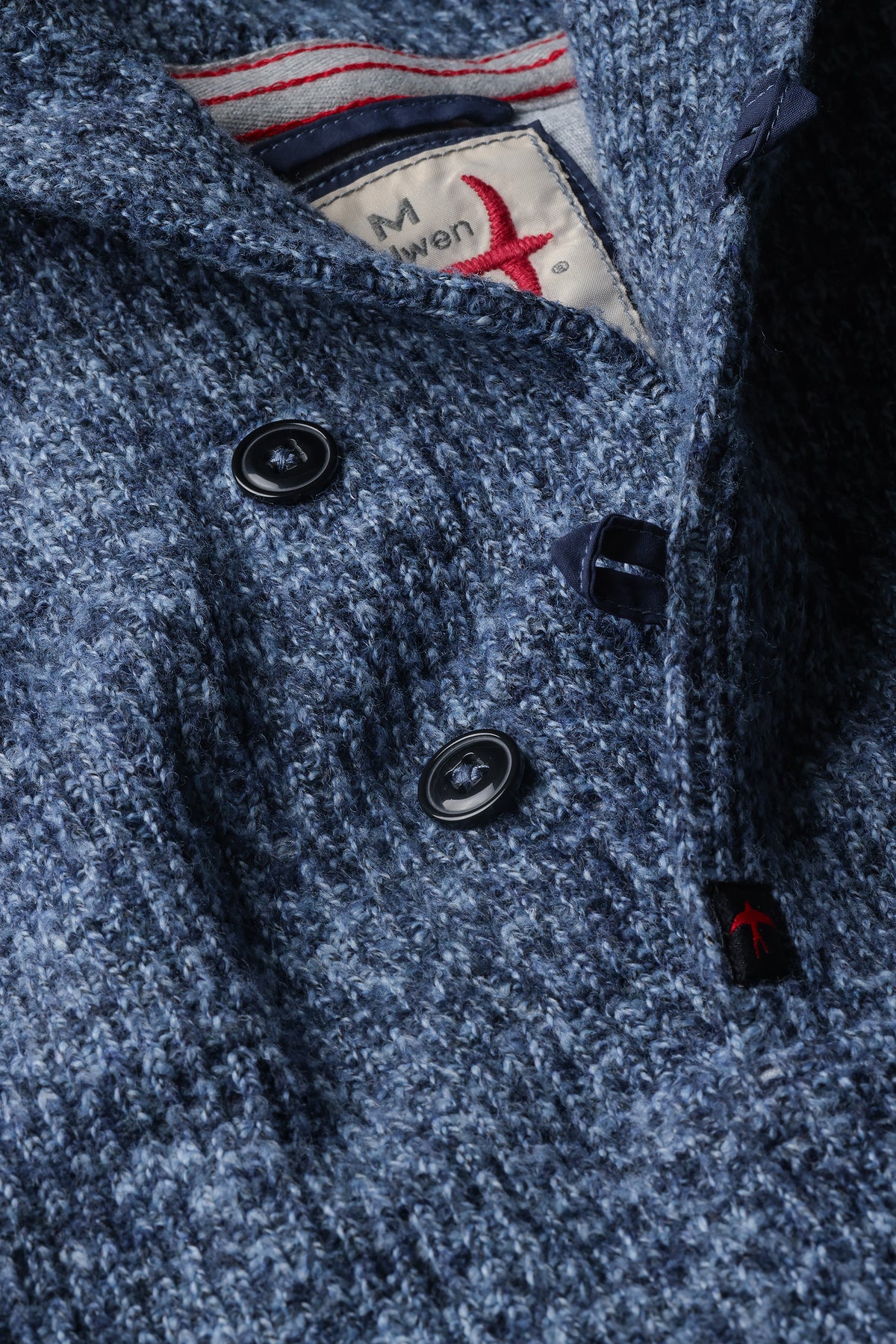 Relwen Ridge Twist Shawl in Dark Blue Marl — detail view