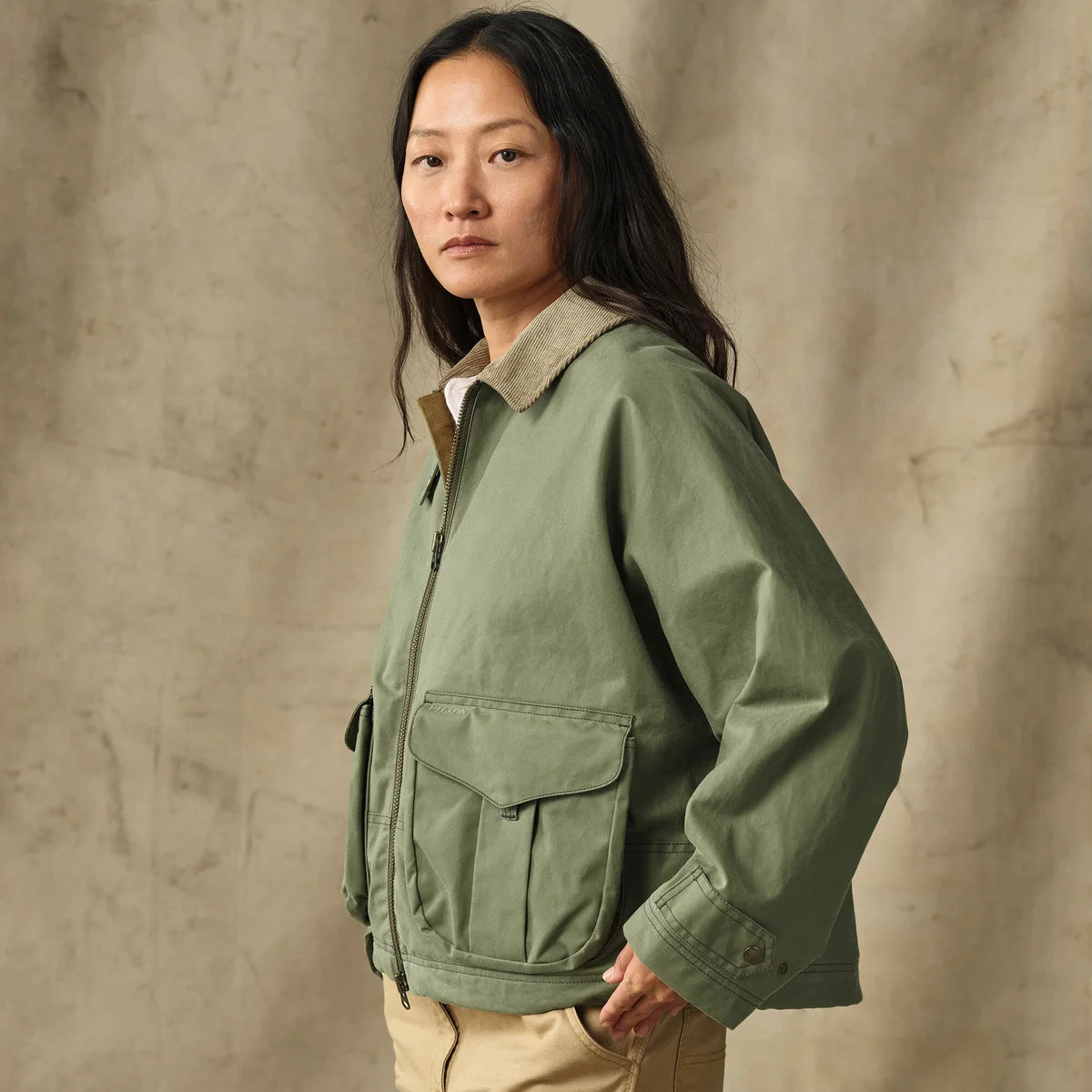 Women's Shelter Short Work Jacket in Sage Olive