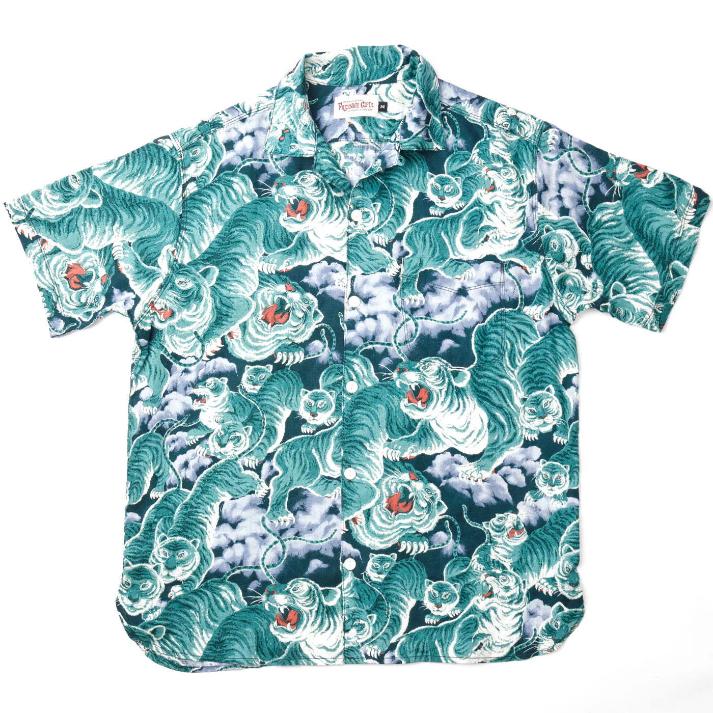 Hawaiian Turquoise Tiger Shirt