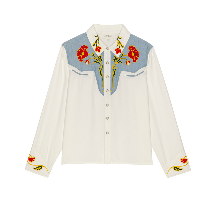 CREAM W/ CHAMBRAY MIX MULTI EMB