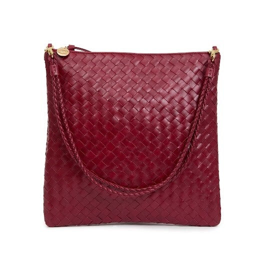Foldover Clutch - Medium Woven Diagonal w/ Strap