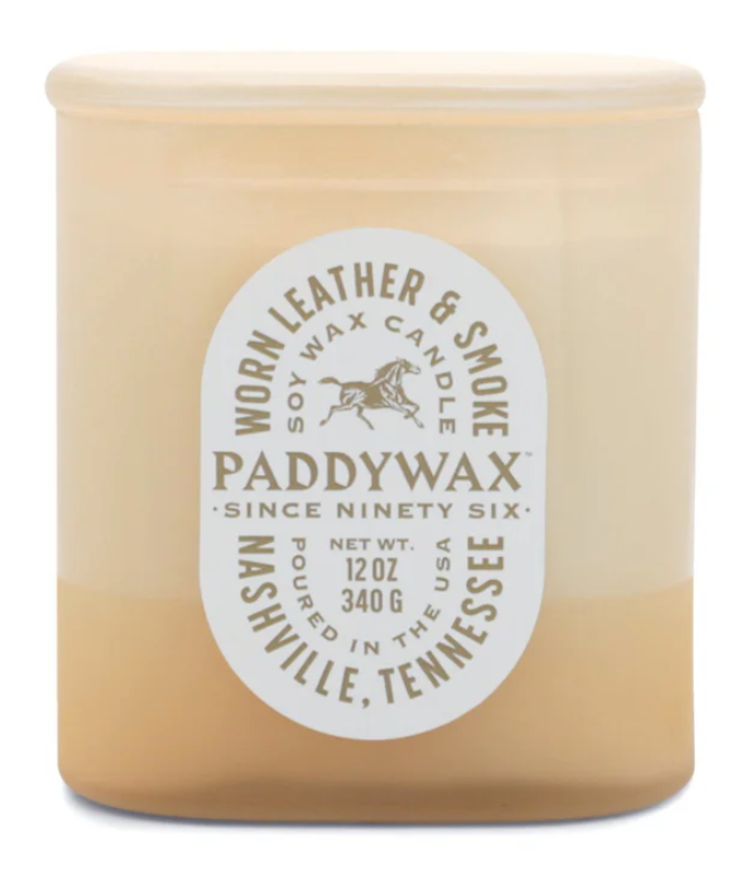 Paddywax- Vista 12 oz Candle - Worn Leather + Smoke