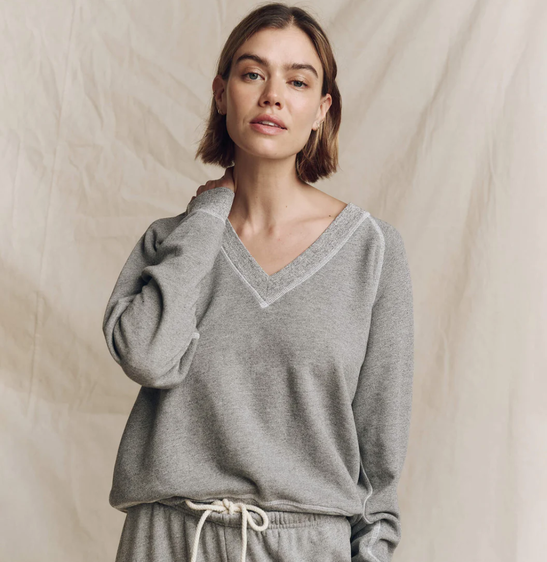 The V-Neck Sweatshirt by The Great
