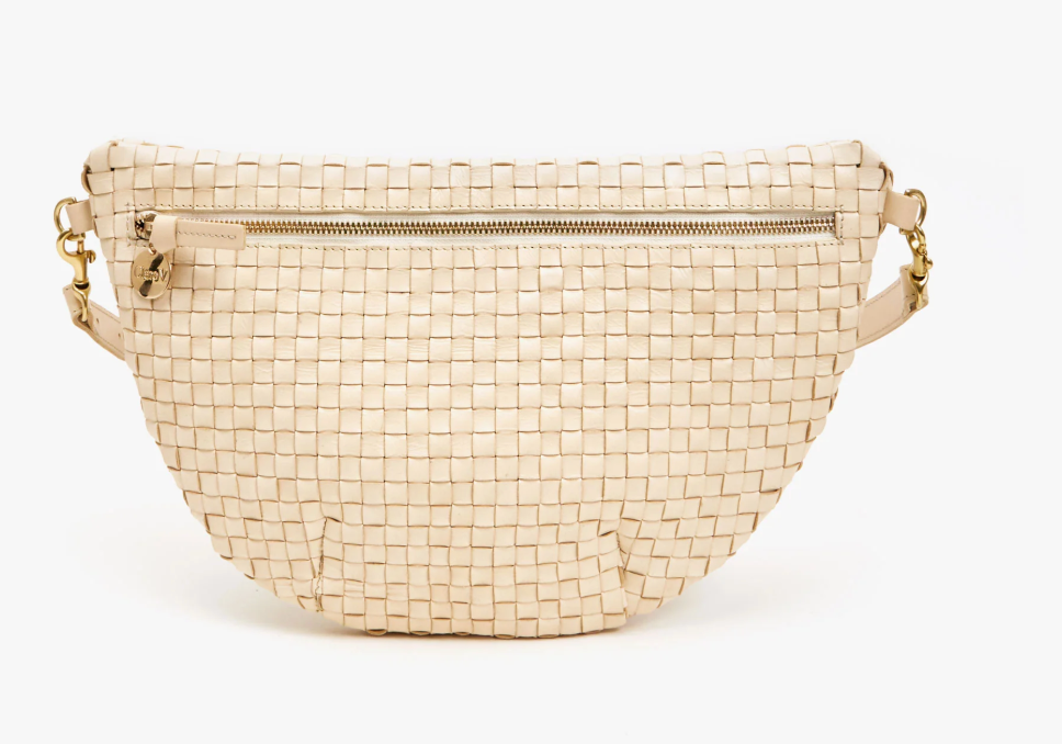 Clare V. -Grande Fanny-Woven Checker- Buttercream