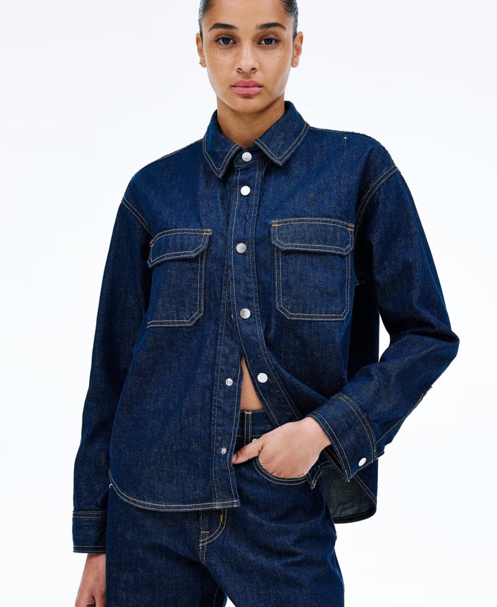 SLVRLAKE- Fairview Worker Shirt-Midnight Mile Blue