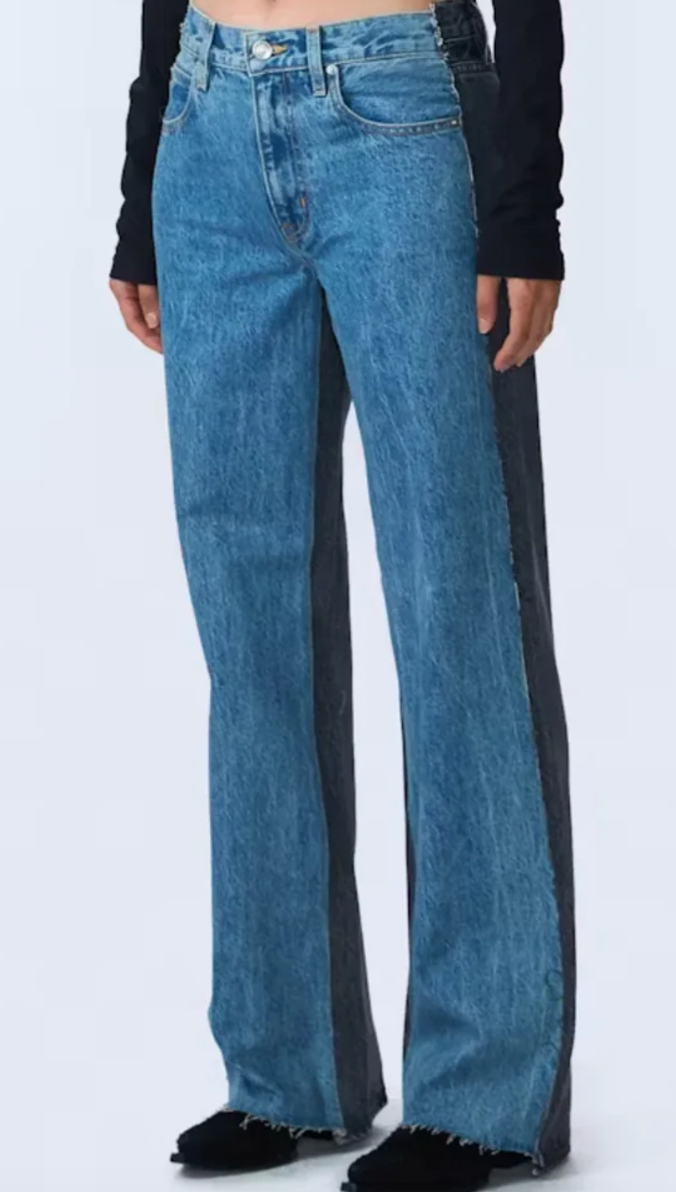 SLVRLAKE- DENIM- Re-Work Grace Panelled- Pacific Moon