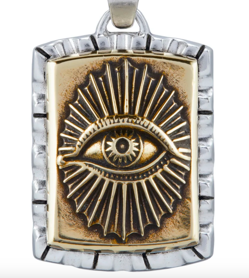 LHN- All Seeing Eye Souvenir Charm- Silver & Brass