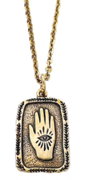 LHN- Eye in Hand Necklace- Brass