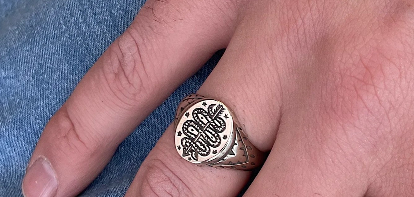 LHN-Serpent & Arrow Ring- Silver- Size 8