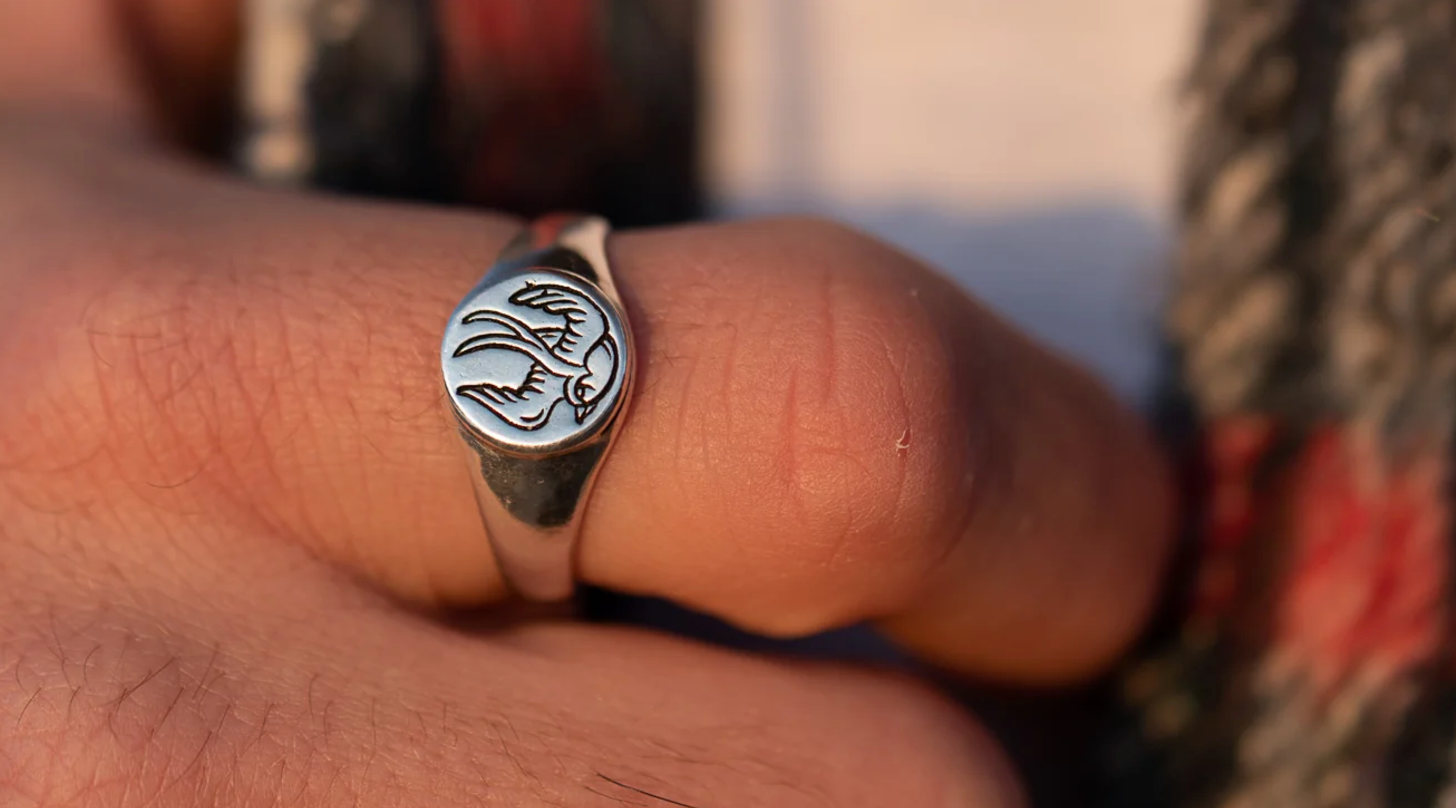 LHN- Mini Swallow Ring- Silver- Size 7