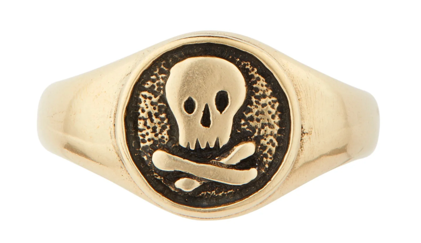 LHN- Mini Skull Ring- Brass- Size 7